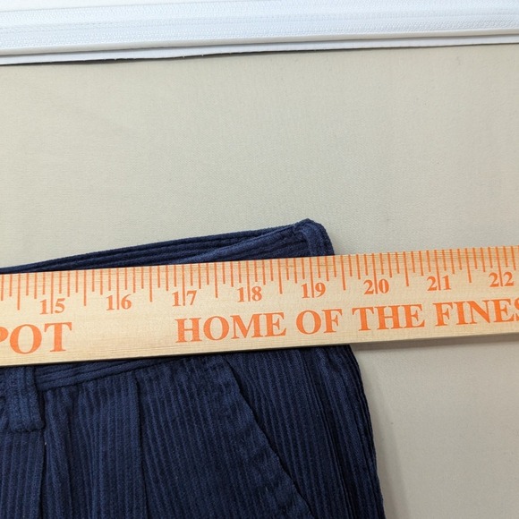 VTG Scandia Woods Mens Navy Blue Corduroy Pleated Cuffed Pants 38S Cotton - Picture 9 of 10